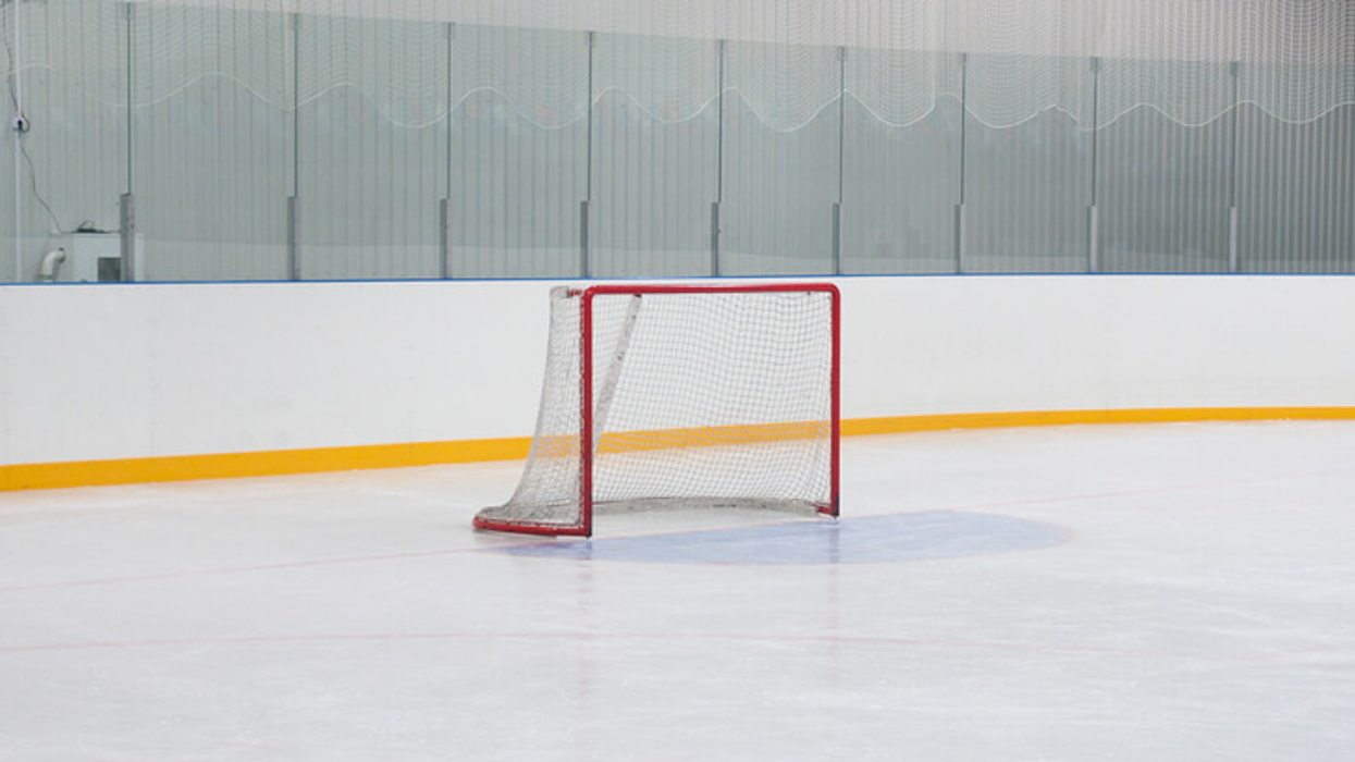 Empty hockey net.