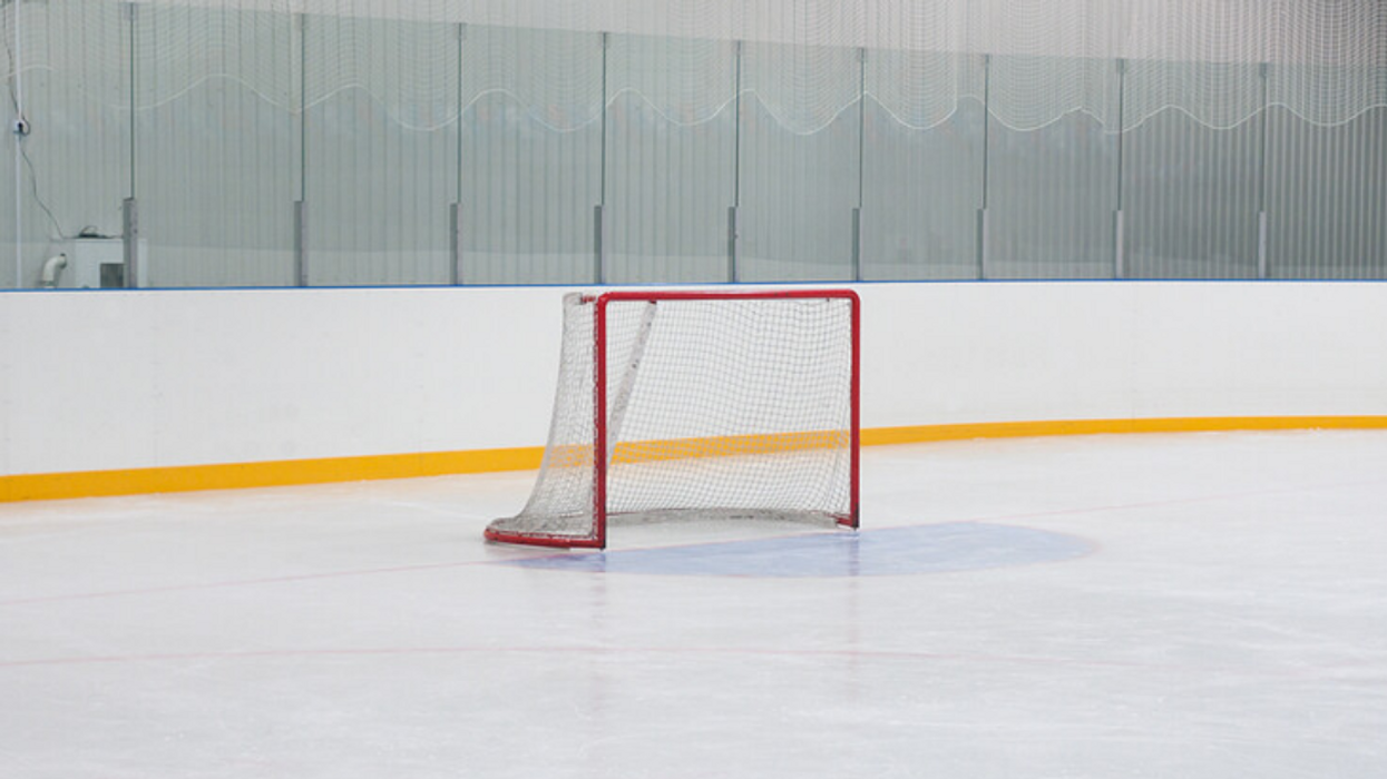 Empty hockey net.