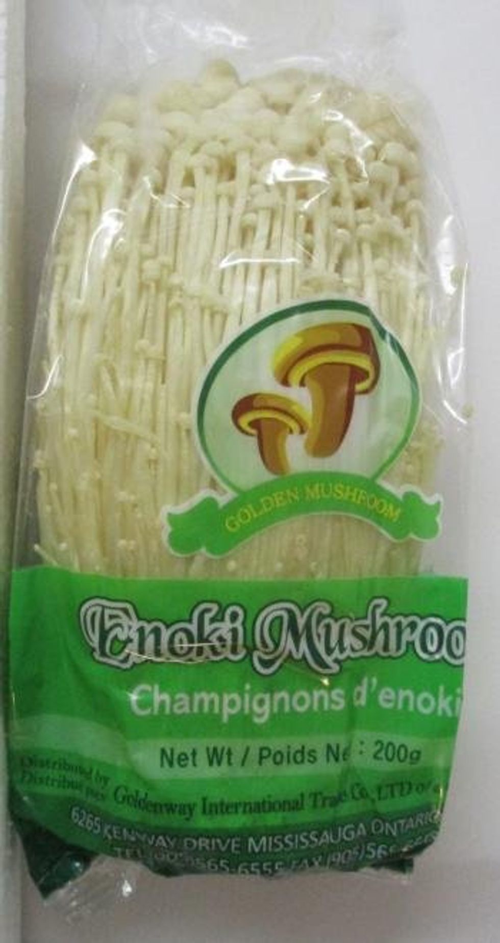 Enoki mushrooms.