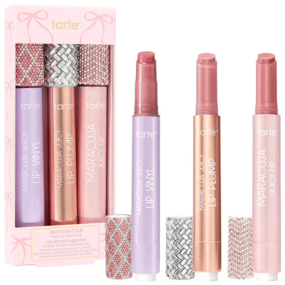 Ensemble de brillants \u00e0 l\u00e8vres maracuja juicy don\u2019t kiss & tell de tarte.