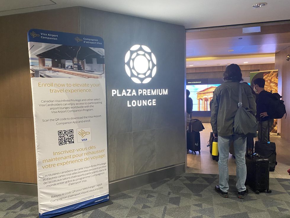 entrance to plaza premium international lounge terminal 3 pearson airport