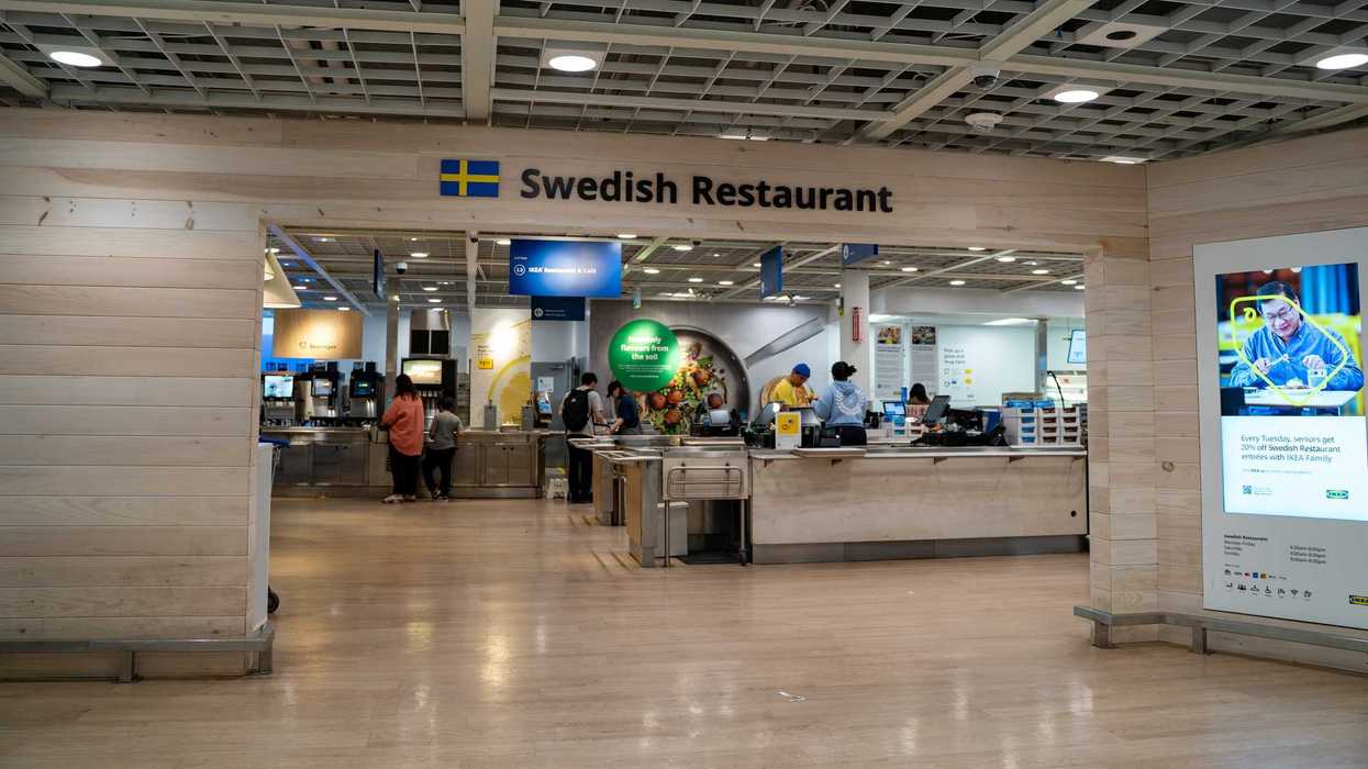 entrance to swedish restaurant at ikea store in canada