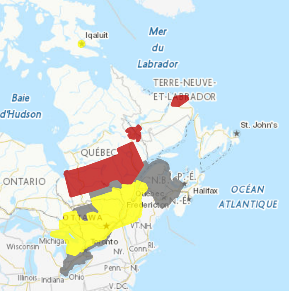 Environnement Canada met le Qu\u00e9bec en alerte
