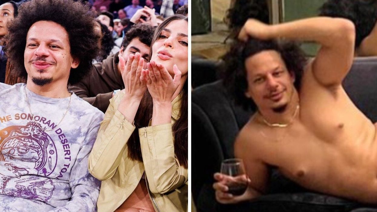 Eric Andre and Emily Ratajkowski. Right: Eric Andre.