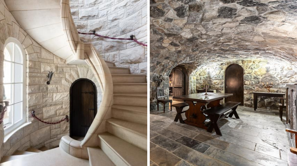 Escalier. Droite : Sous sol.