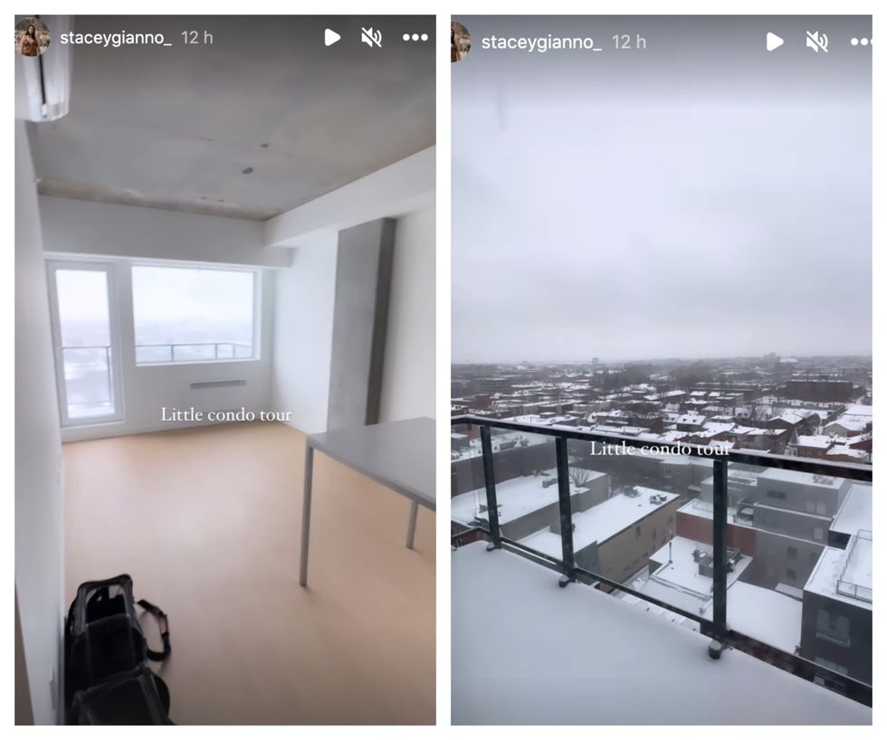 Espace commun. Droite : Balcon.