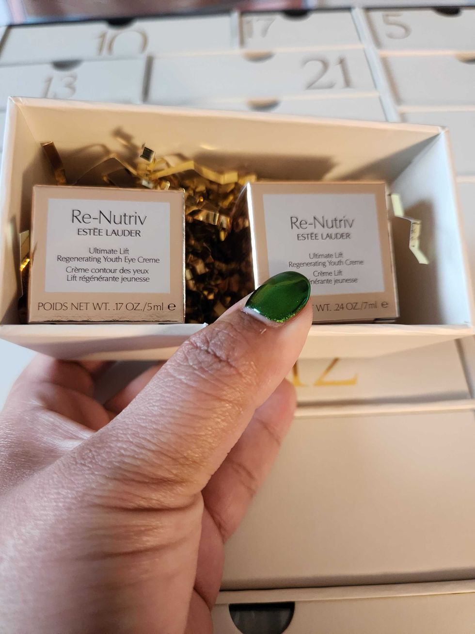 Estee Lauder Re-Nutriv Ultimate Lift Regenerating Youth Creme and Estee Lauder Re-Nutriv Ultimate Lift Regenerating Youth Eye Creme.