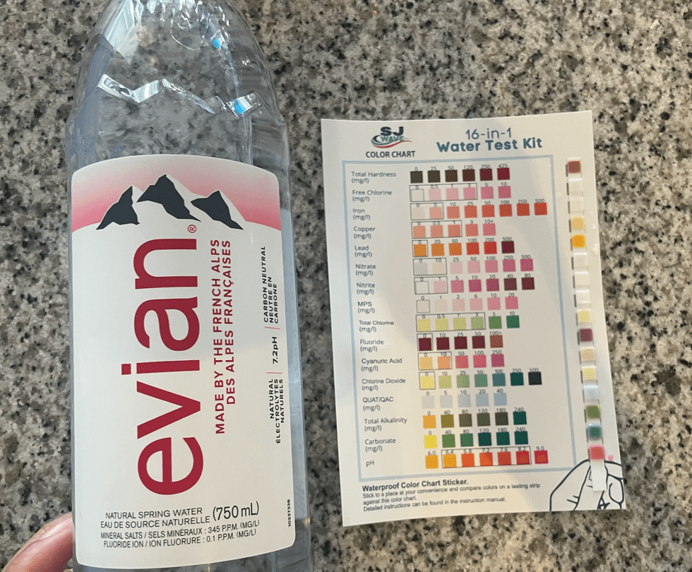 Evian water.