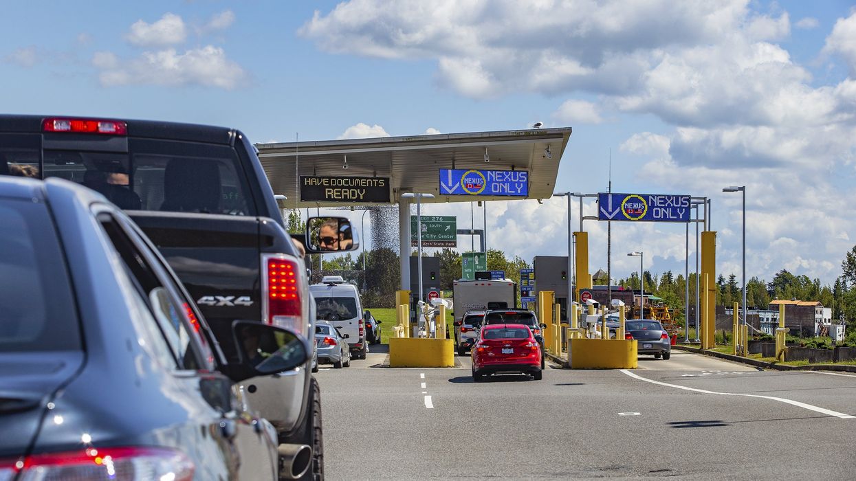 Expedited NEXUS lines at a busy Canada-U.S. land border crossing.