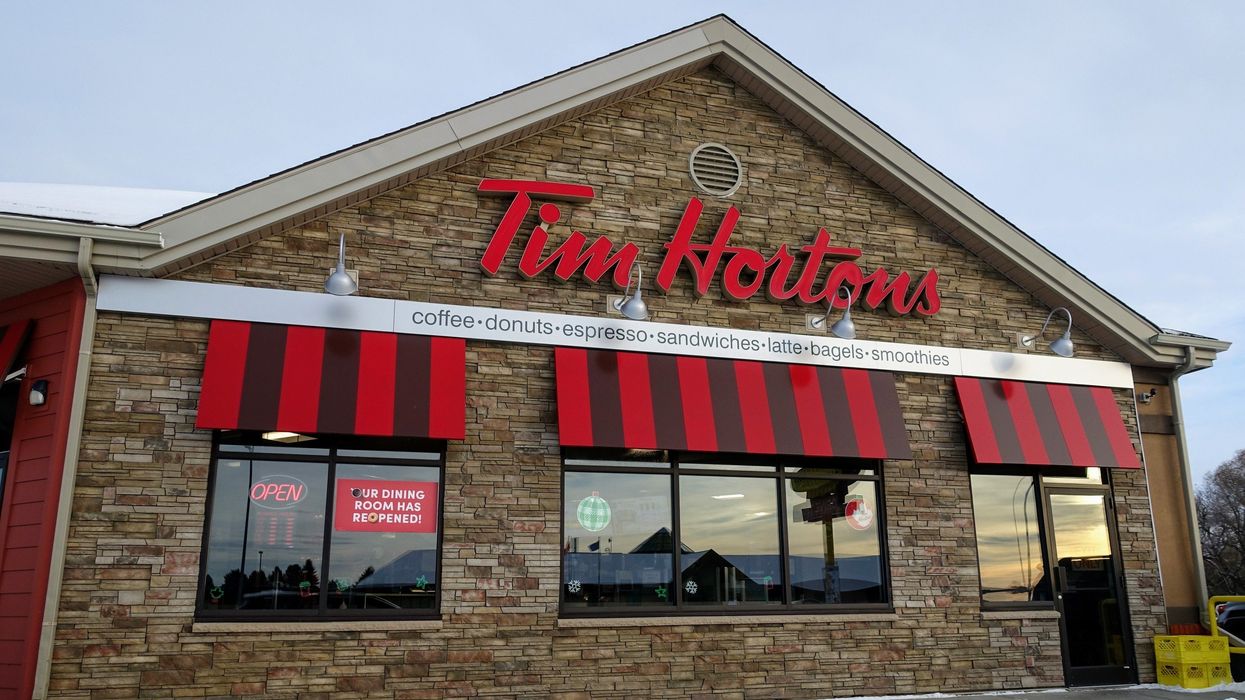 exterior of a tim hortons location in canada