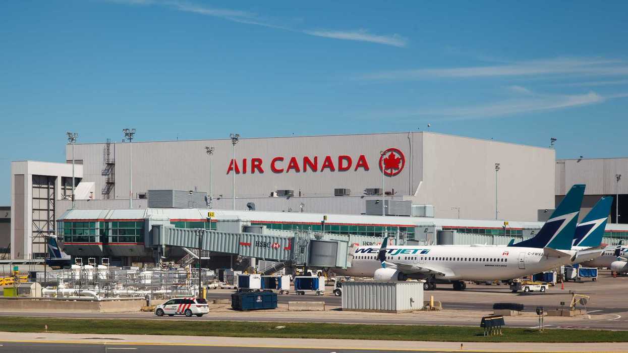 exterior of air canada hangar at toronto pearson international airport