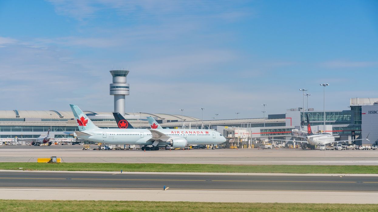 exterior of air traffic control tower at toronto pearson airport