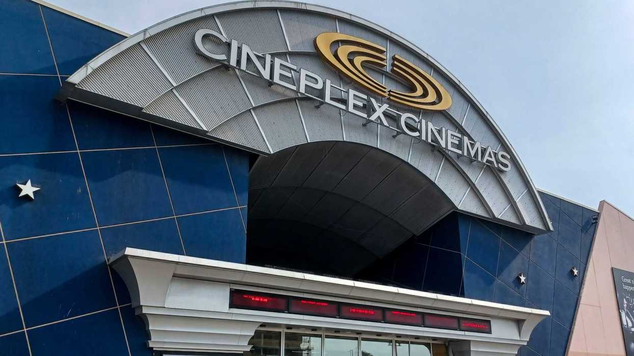 exterior of cineplex theatre with cineplex cinemas sign