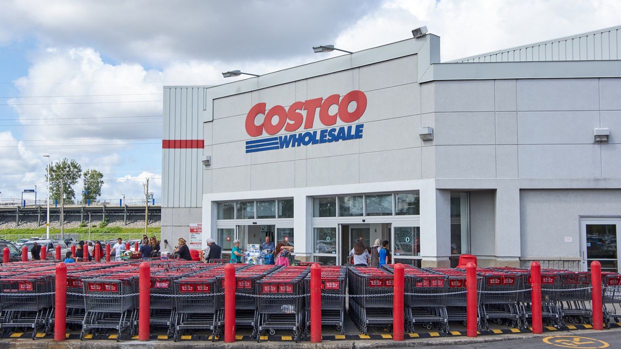 exterior of costco location in canada with shopping carts