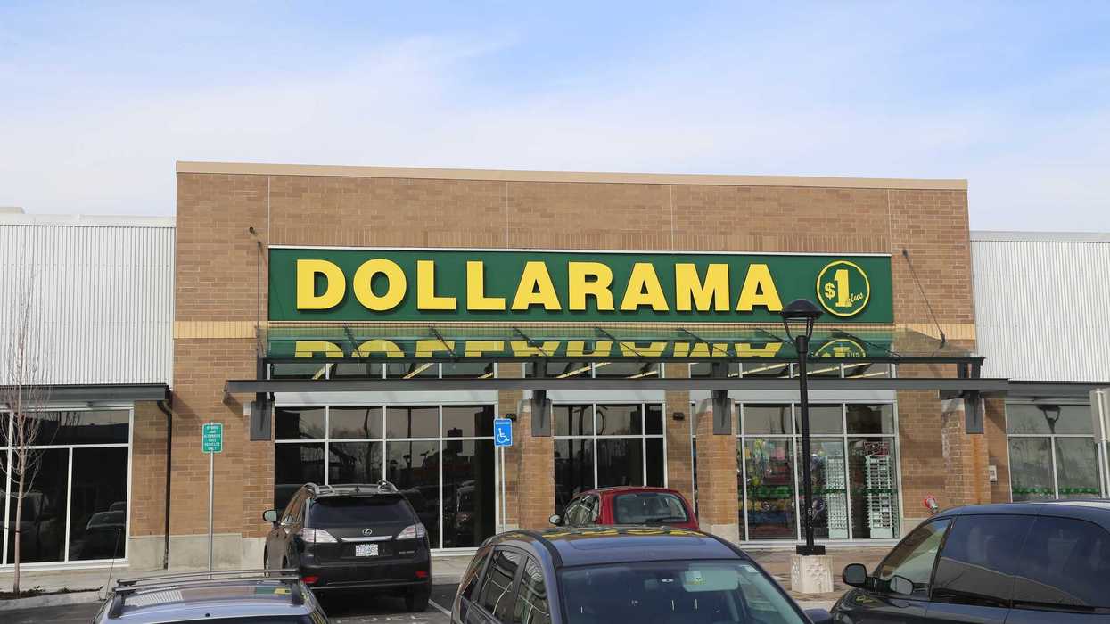 exterior of dollarama store in canada with yellow and green sign