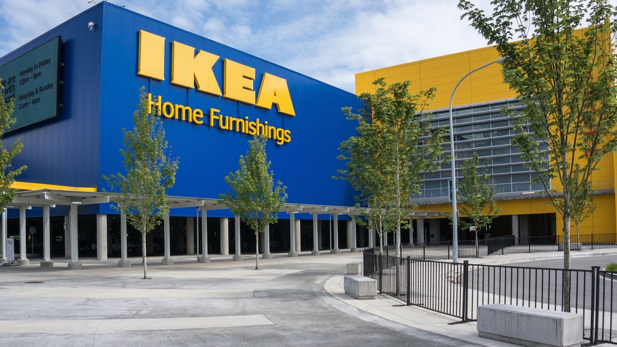 exterior of ikea store in richmond, bc with trees