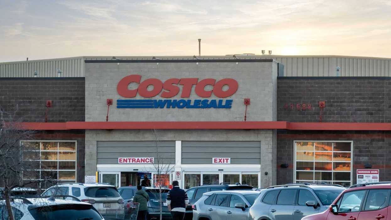 exterior view from parking lot of costco store in canada
