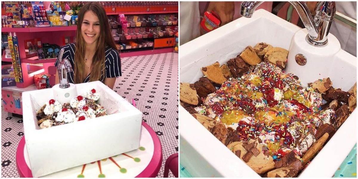 Sloan's Ice Cream In Miami Has An Ice Cream Sundae Served In A Sink
