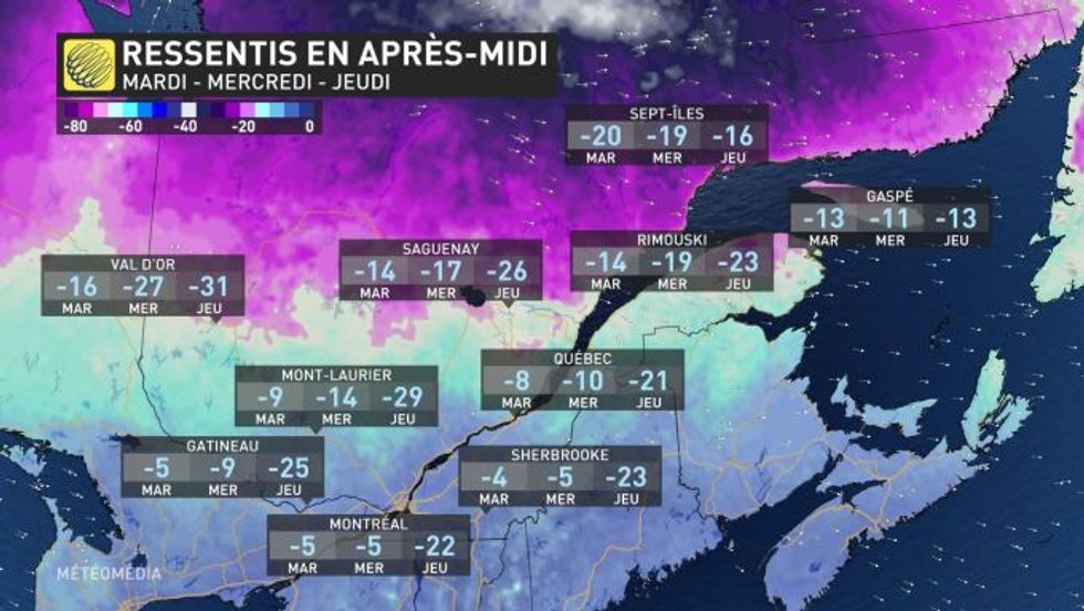 La température ressentie à Montréal va chuter cette semaine jusqu'à 20