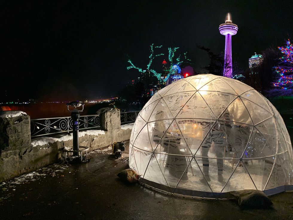 Niagara Fall's Snow Globe Dining Event Lets You Feast On Top Of The