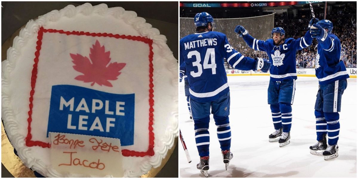 Wrong Malple Leaf Logo On Cake Leads To Free Hockey Tickets From Maple Leaf Foods Narcity