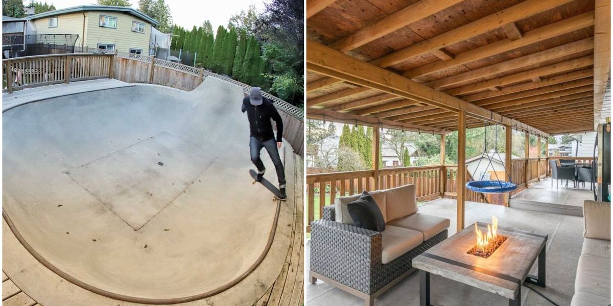 B.C. Skateboard House Has A Massive Skateboard Bowl In The Back Yard