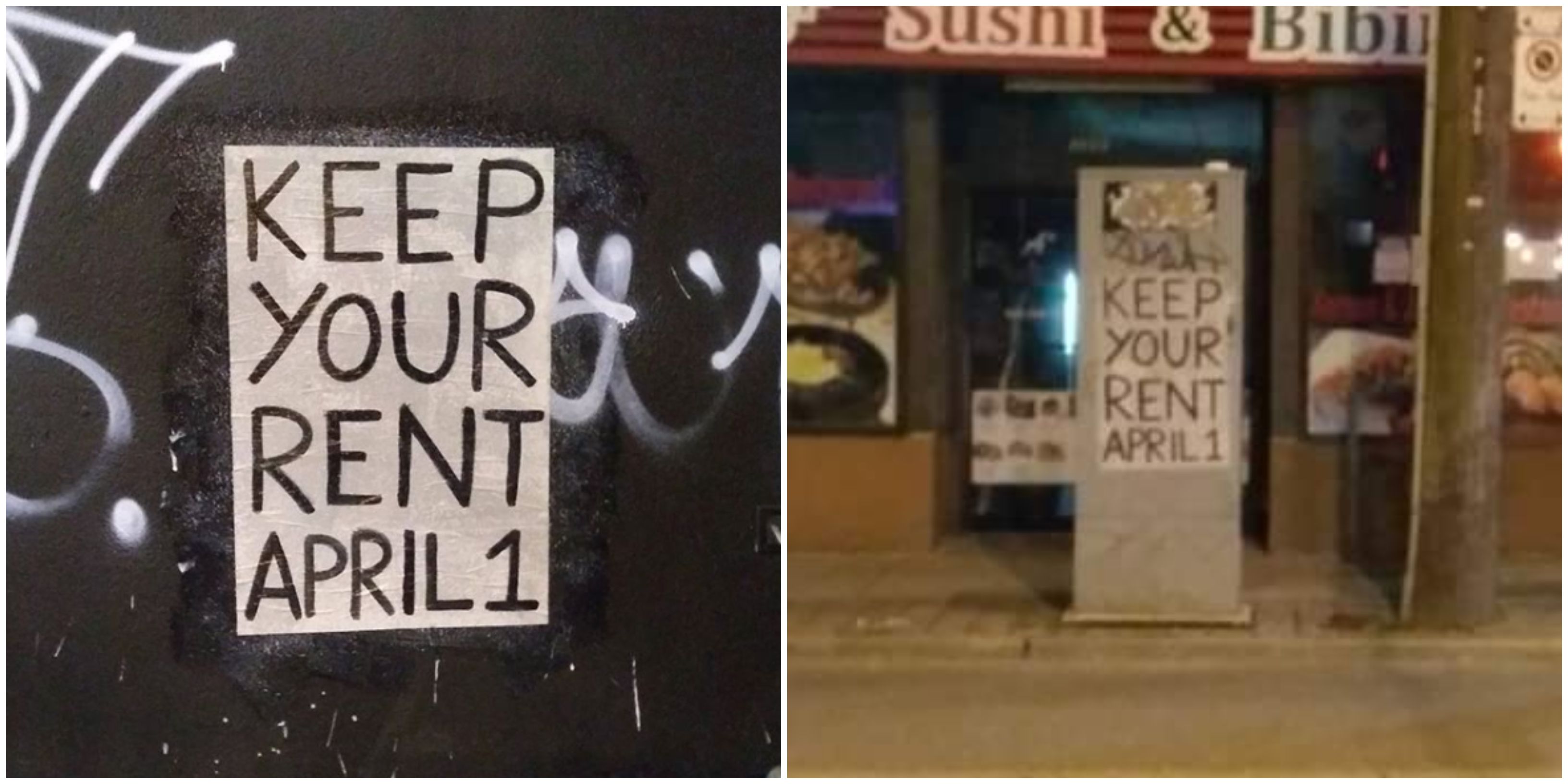 Toronto 'Keep Your Rent' Signs Show Up All Over The City As Tenants