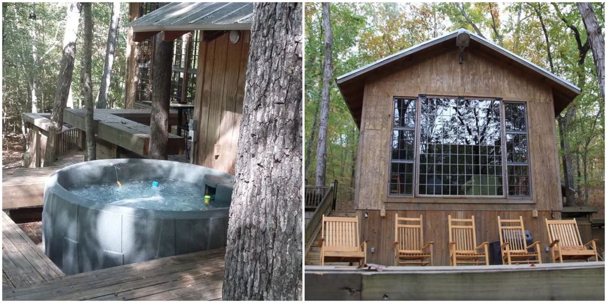 Alabama Cabin Airbnb With Hot Tub Is Surrounded By Serene Forest Narcity