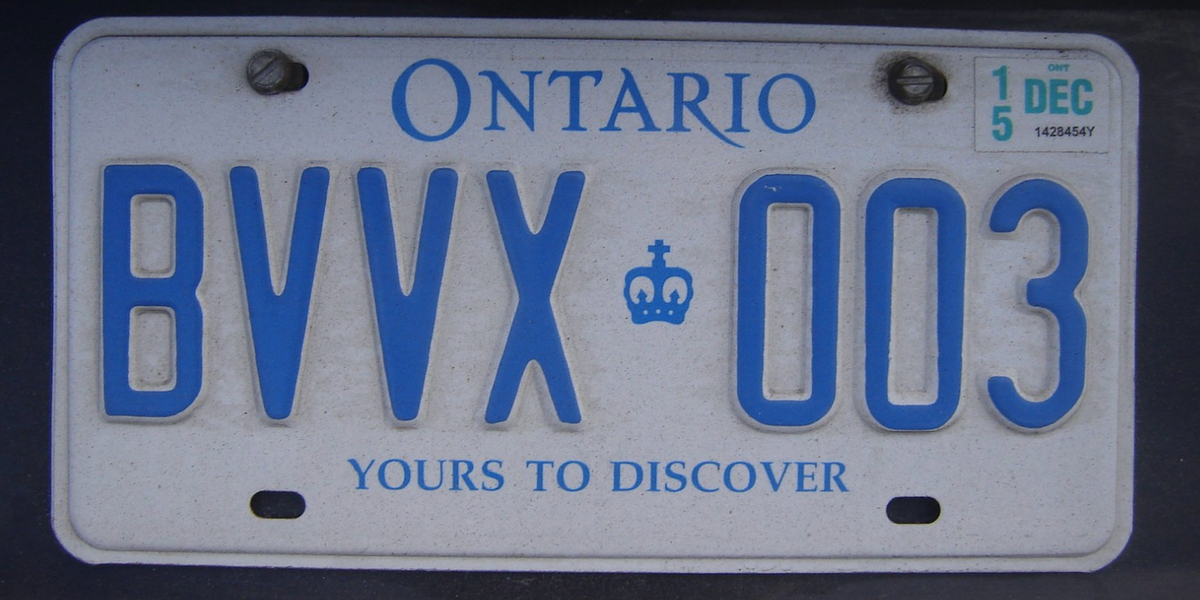 Ontario's New License Plate Project Is Scrapped & ‘Yours To Discover