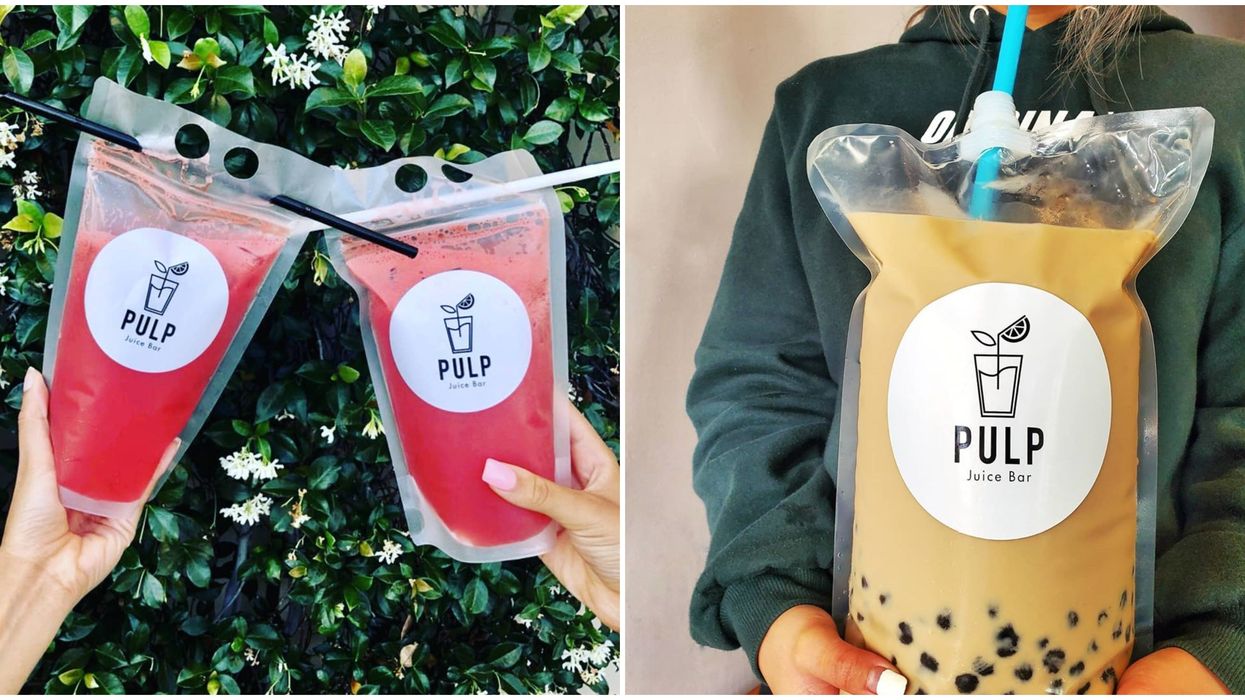 Pulp Juice Bar In California Sells Massive One-Gallon Bags Of Milk Tea