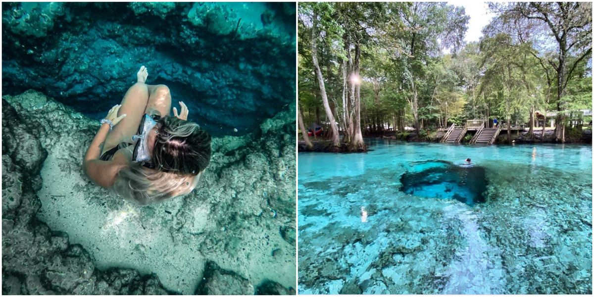 Ginnie Springs Underwater Cave Has An Edge For You To Sit On Narcity