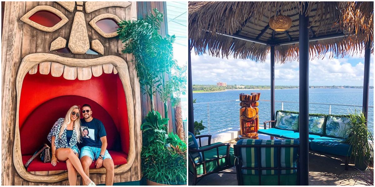 St. Pete Rooftop Bar Restaurant Pier Teaki Near Tampa Has Tiki Themes