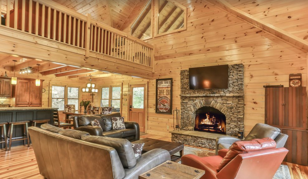 Waterfront Cabin Rental In Has Stunning Views And Hot Tub Deck