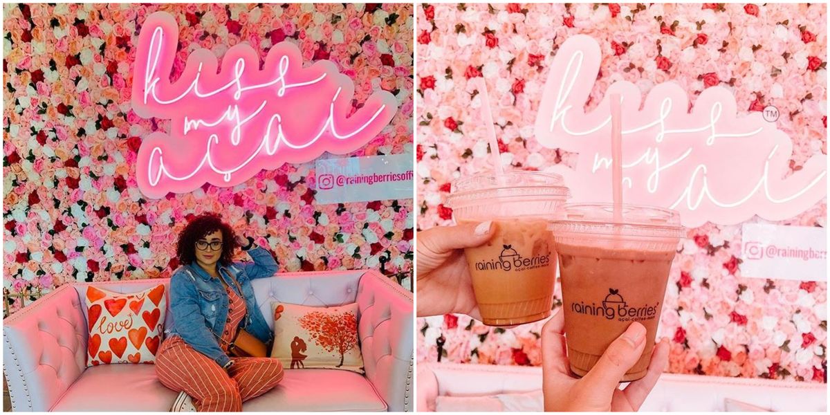 Florida Coffee Shop Raining Berries Near Tampa Is A Pink Paradise Narcity