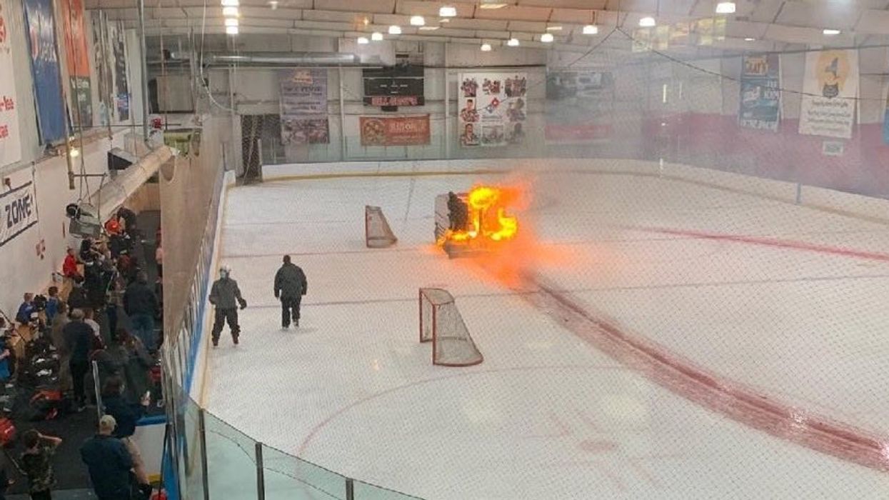 Ice Resurfacer On Fire Is Pretty Much Peak 2020 (VIDEO) - Narcity