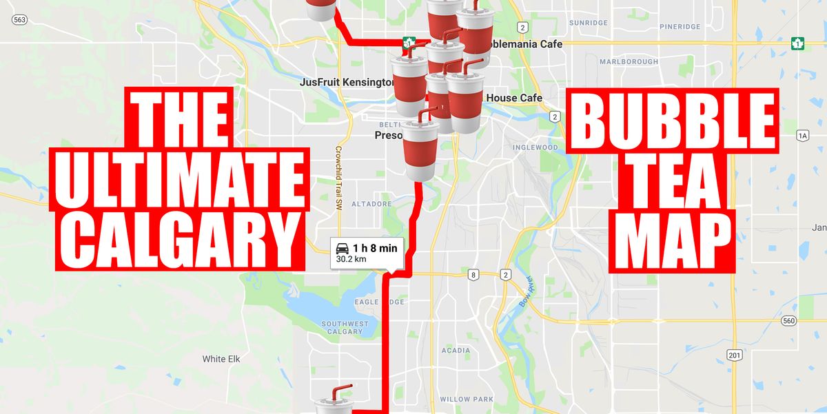 This Map Will Take You To All The Best Bubble Tea Spots In Calgary