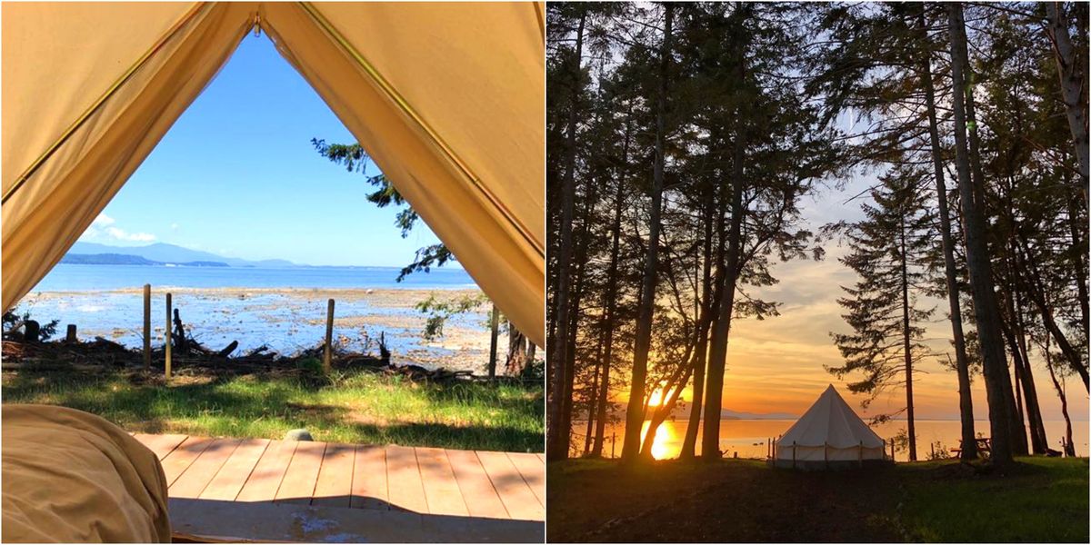 BC's Beach Glamping Tent Vacation Is The Perfect Summer Getaway From Vancouver Narcity