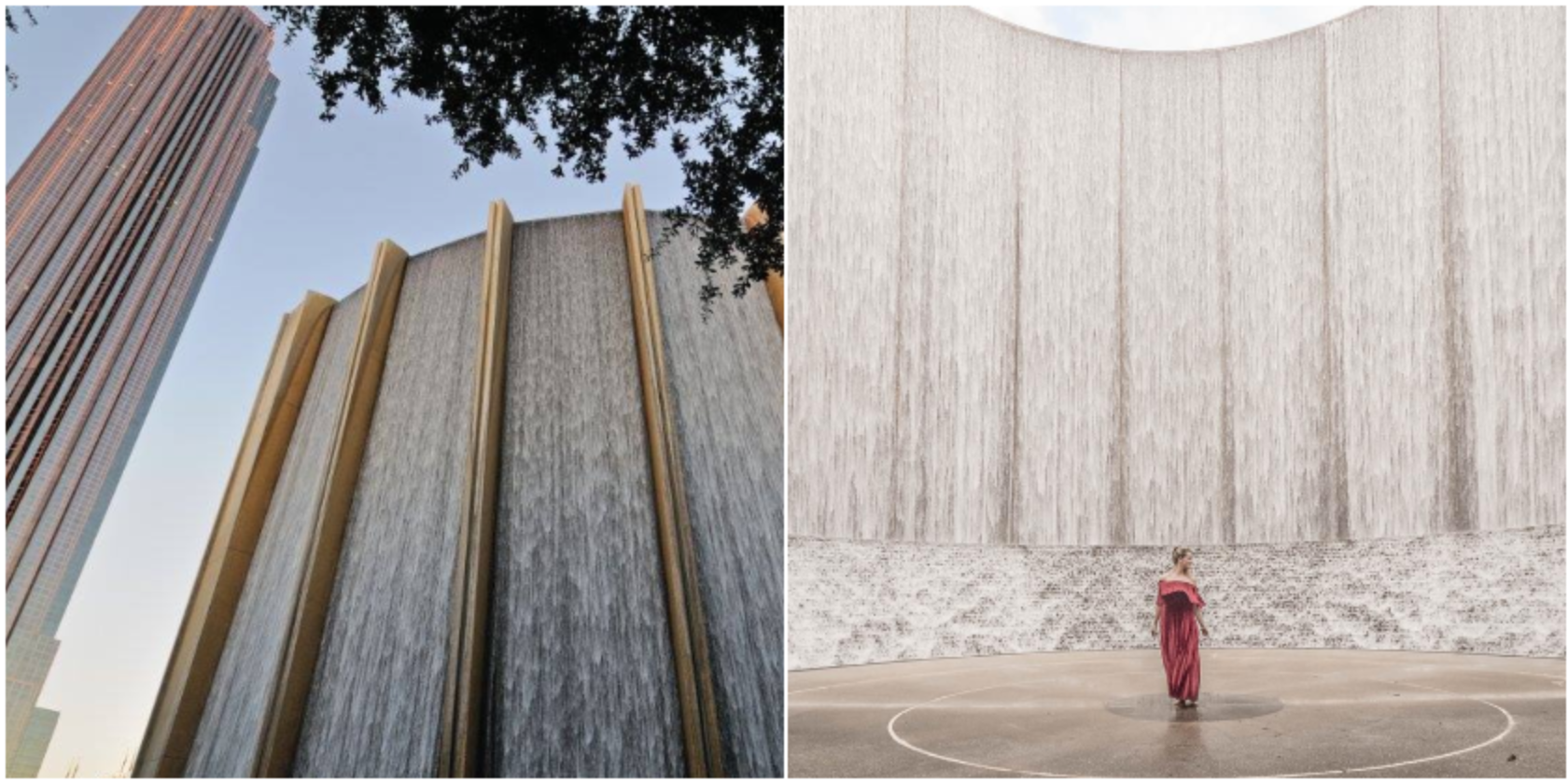 This Giant Water Wall Is Right In The Middle Of Uptown Houston Narcity