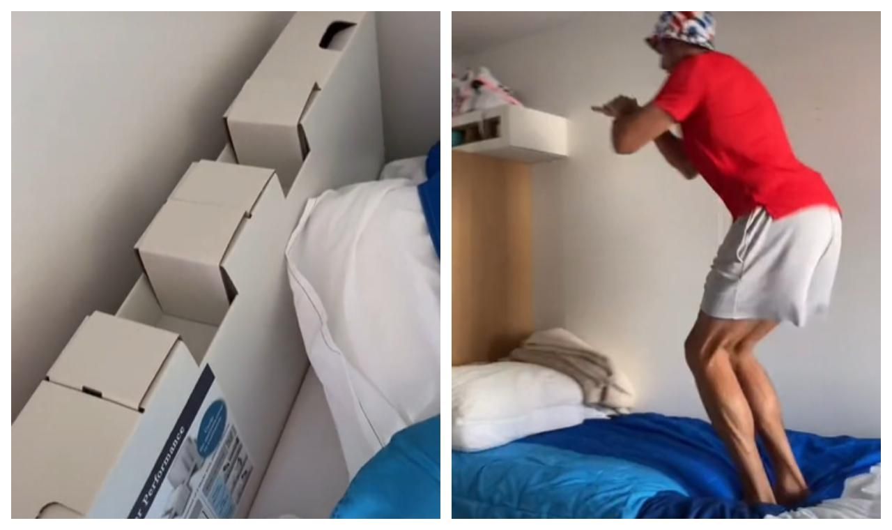 Olympics Cardboard Beds Are Being Hilariously Tested By Athletes (VIDEO