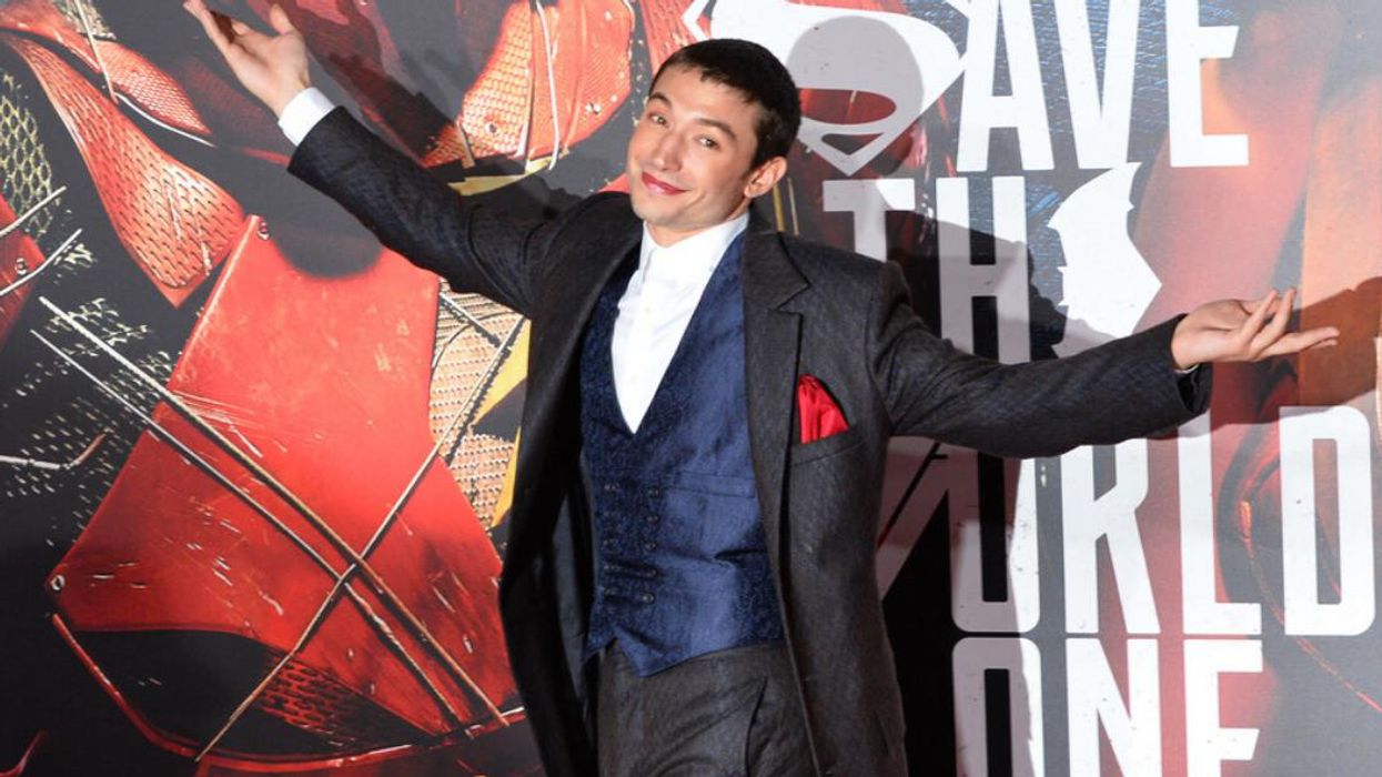 Ezra Miller at the Justice League premiere.