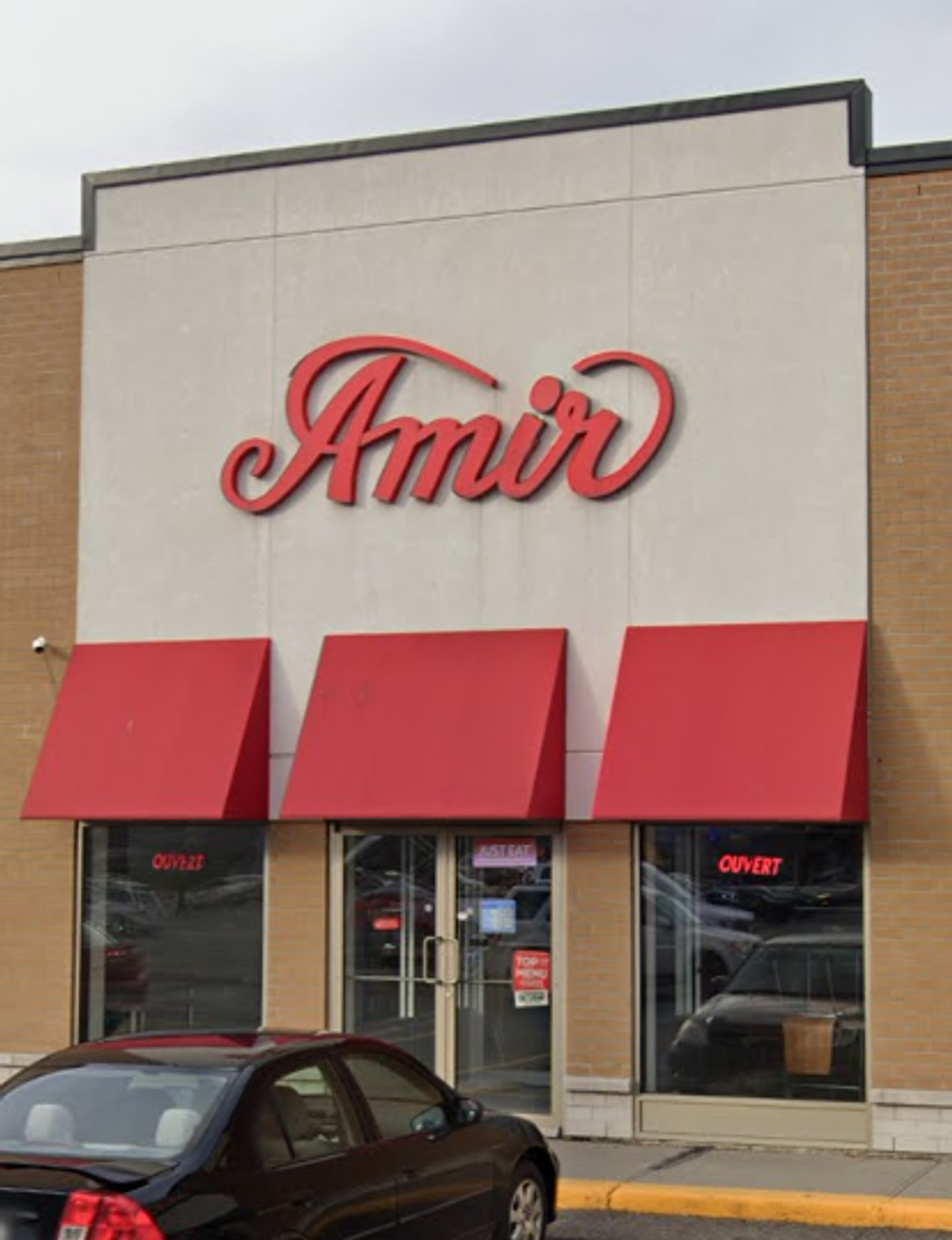Fa\u00e7ade du restaurant Amir (Lachine) \u00e0 Montr\u00e9al.