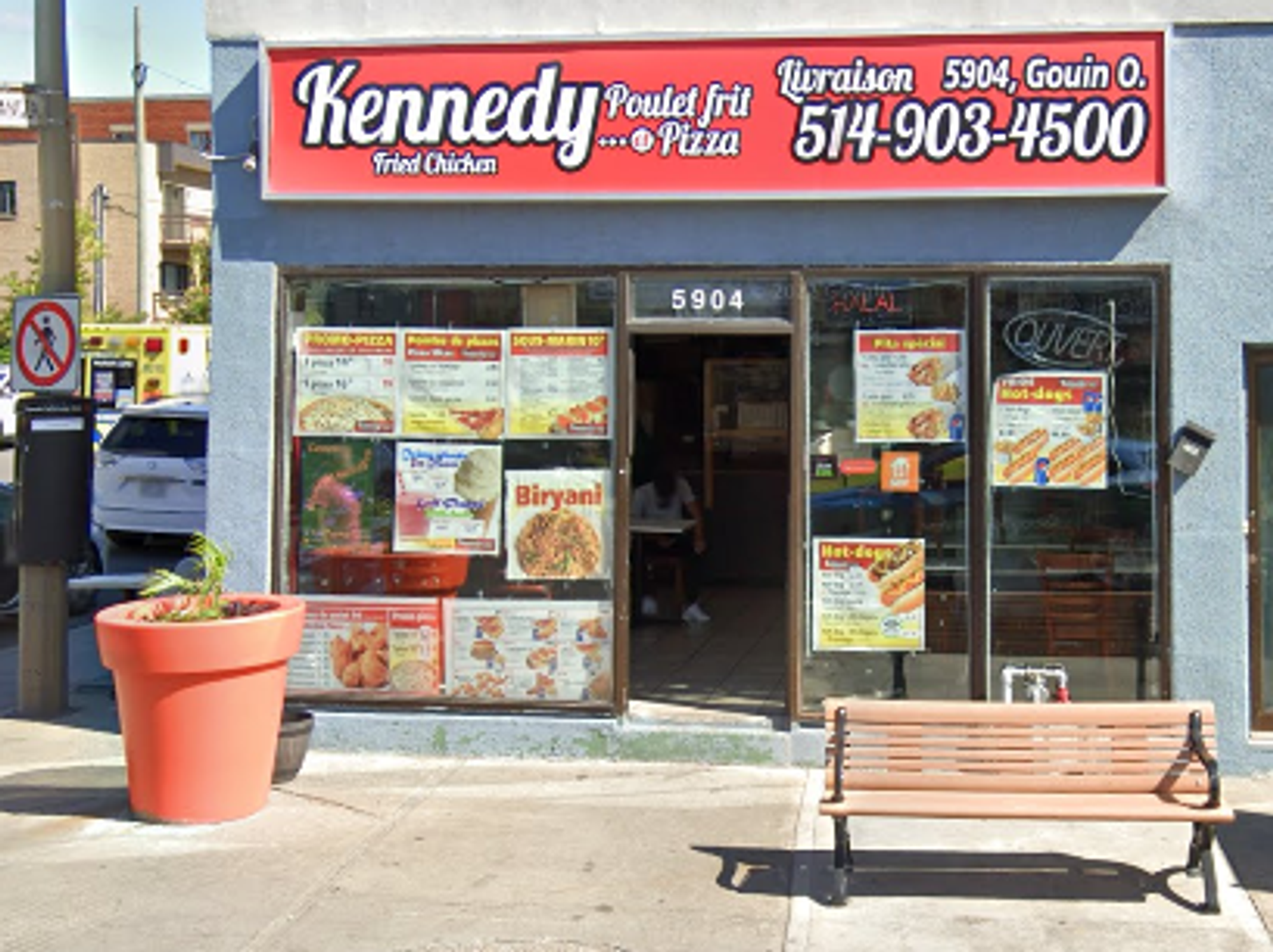 Fa\u00e7ade du restaurant Kenedy Poulet Frit et Pizza Inc. \u00e0 Montr\u00e9al.