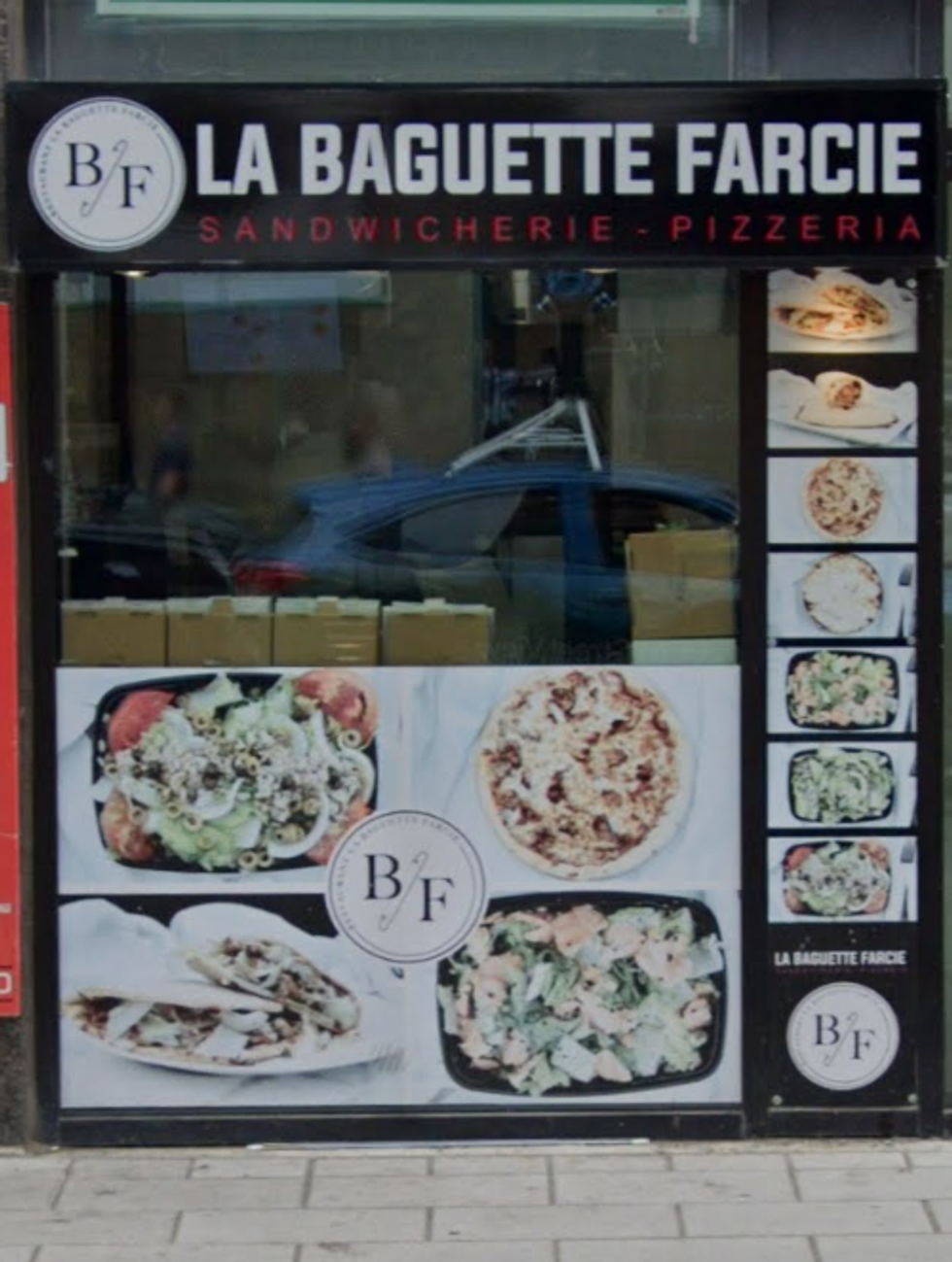 Fa\u00e7ade du restaurant La Baguette Farcie \u00e0 Montr\u00e9al.