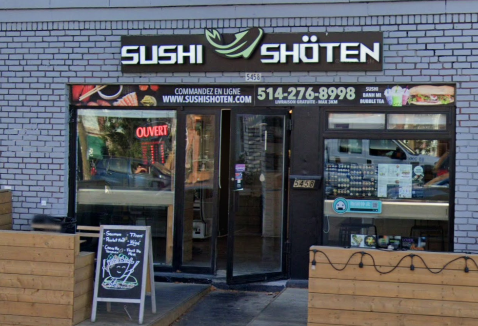 Fa\u00e7ade du restaurant Sushi Sh\u00f6ten \u00e0 Montr\u00e9al.