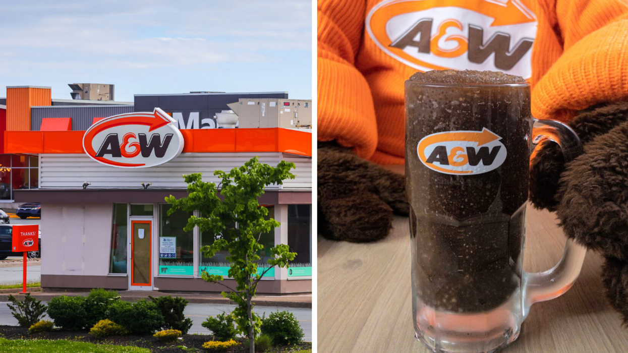 Façade A&W. Droite : Root Beer.