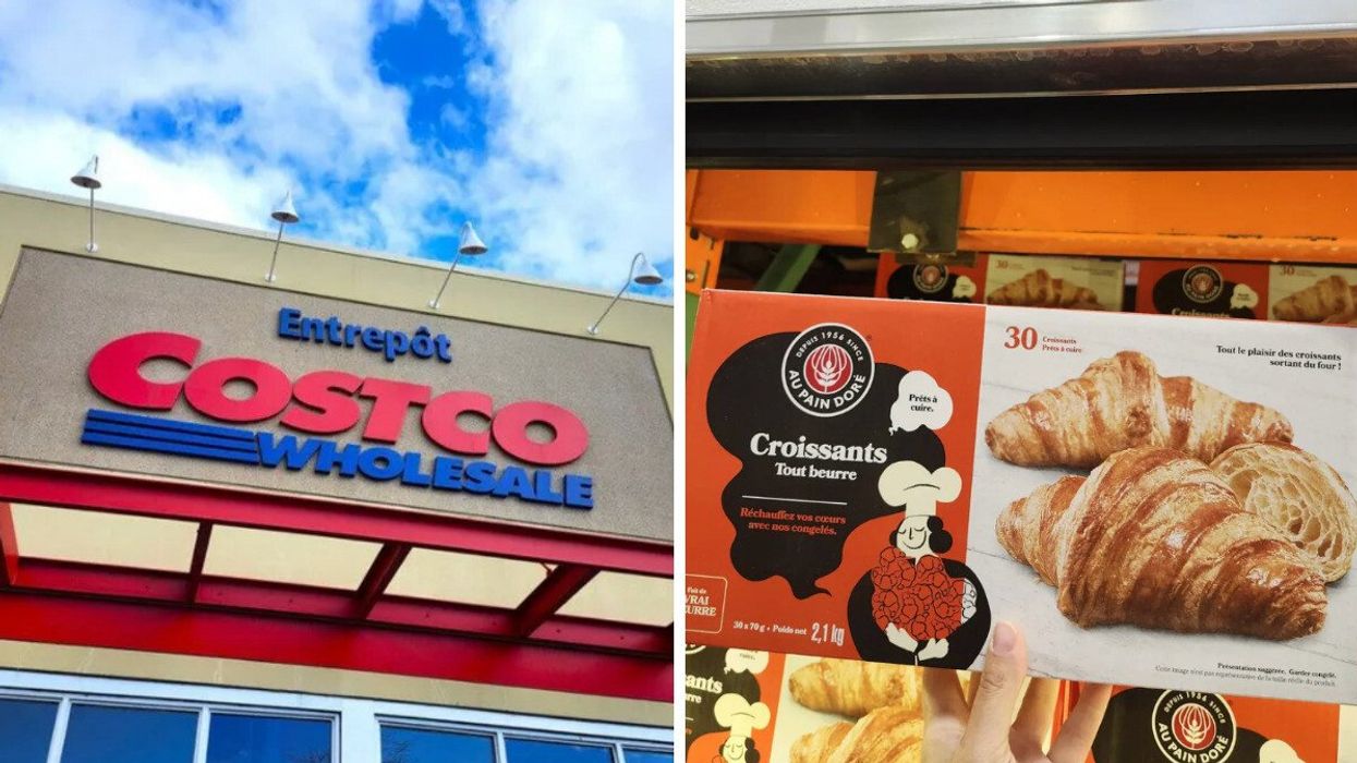 Façade d'un Costco Droite : Croissants vendus au Cotsco.