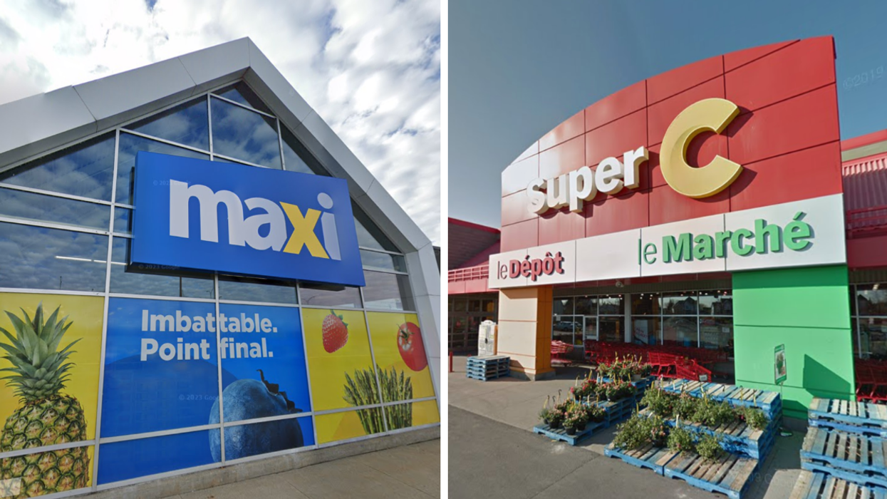 Façade d'un Maxi. Droite : Façade d'un Super C.