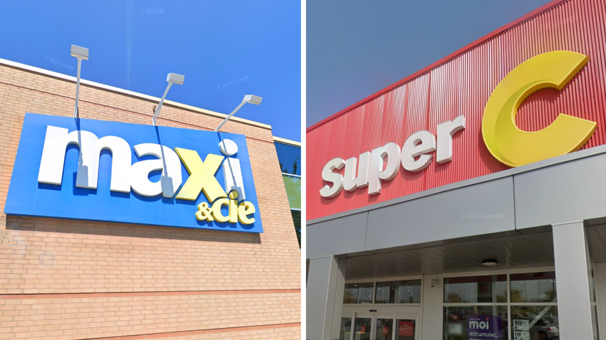 Façade d'un Maxi. Droite : Façade d'un Super C