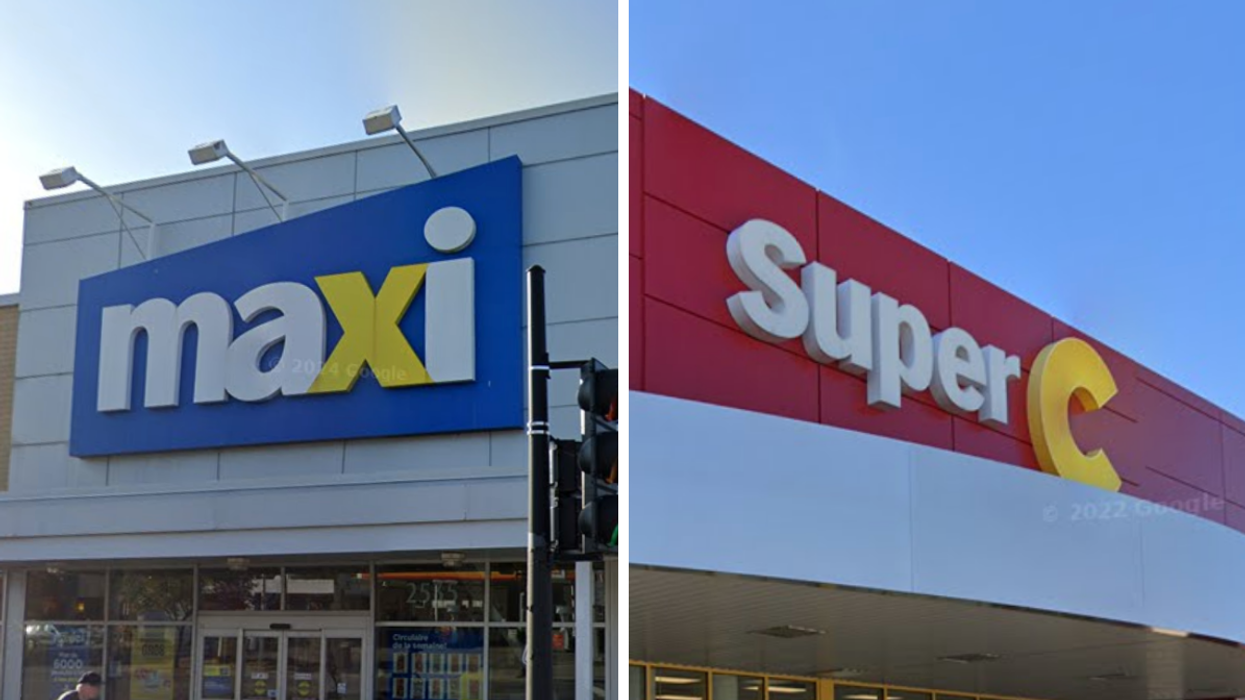 Façade d'un Maxi. Droite : Façade d'un Super C.