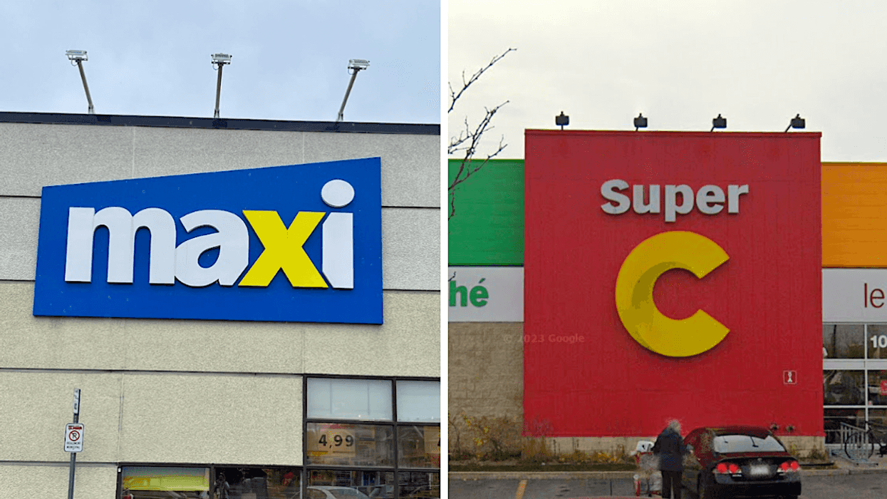 Façade d'un Maxi. Droite : Façade d'un Super C.